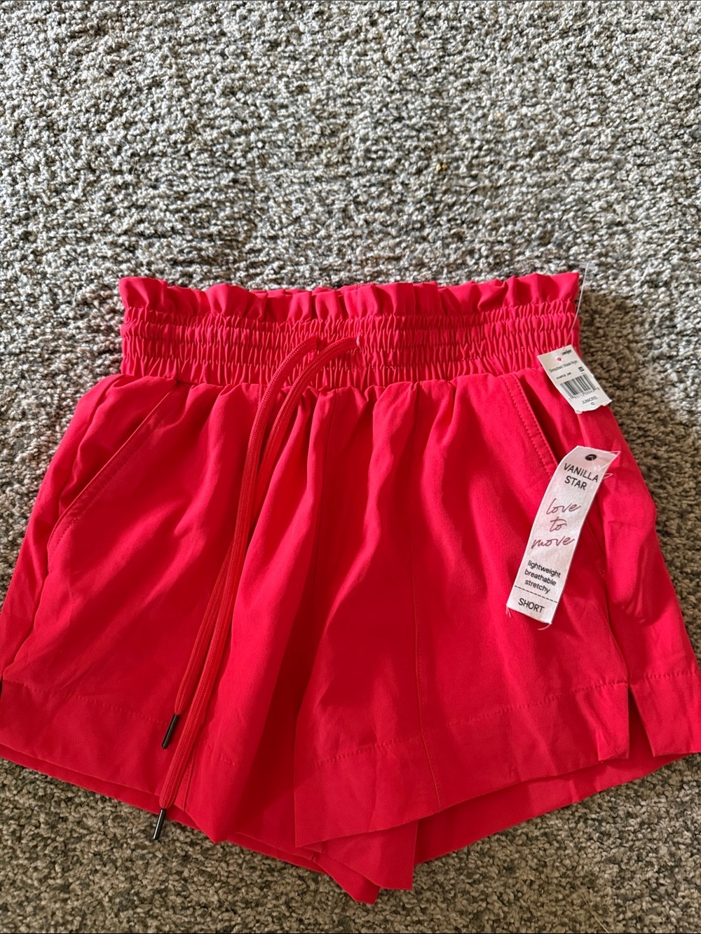 Vanilla Star Hot Pink High-Waist Paperbag Shorts